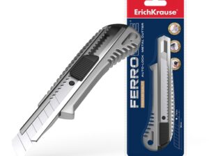 Erichkrause Metallic Cuter con fissatore automatico - Sistema di ritenzione della lama autobloccante - Splitter incorporato - Colore argento