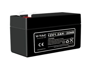 V-TAC Batteria al Piombo Acido 12V 1.3Ah per Allarmi, Videosorveglianza, UPS Terminali T1 97*43*52mm