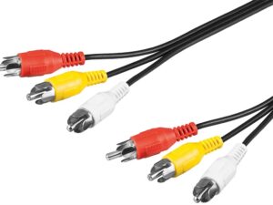Cavo Audio Video 3 Connettori Rca Maschio/Maschio (2Xaudio 1Xvideo)  Mt. 3