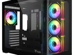 Itek Case Dark Cave Curved, Gaming Tower, Atx, 4X12Cm  Argb Fan, 2Xusb3, Type-C, Curved Temp Glass S