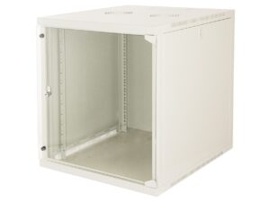 Armadio Rack 19" 12 Unita' Da Muro (A)620X (L)540 X Profondita' 600 Mm. Colore Grigio Chiaro Porta Vetro