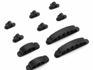 Porta Cavi Da Scrivania Vultech CO-02 In Plastica ABS - Adesivo 3M - 10 Pz