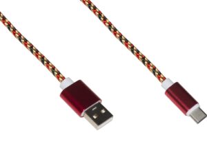 *Cavo Usb-C Mt 1 Guaina Intrecciata Colore Rosso/Oro