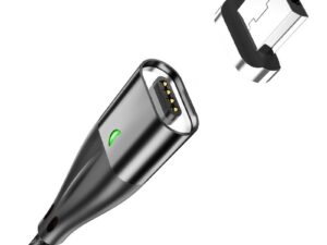 Cavo dati / ricarica USB a micro USB in Nylon magnetico con LED di controllo 18W 3A QC3.0 Fast Charging