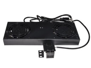 ARMADIO RACK KIT 2 VENTOLE CON TERM OSTATO PER ARMADI RACK A MURO NERO