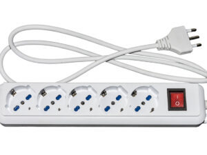 PRESA MULTIPLA LINK 5 SCHUKO CON INTERRUTTORE CAVO 1,5MT BIANCA