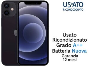 IPHONE 12 MINI 128GB RICOND. BLACK GRADO A++ GARANZIA 1Y BATT.NUOVA