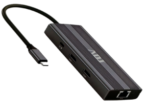 DOCKING TYPE C 7 IN 1 C/PSU 65W ADJ USB3.0*3+HDMI*2+RJ45+PD FINO A 100W