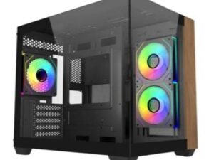 CASE MIDITOWER NO PSU WOOD 481BK VETRO SX - ATX MATX MITX - WOOK BK