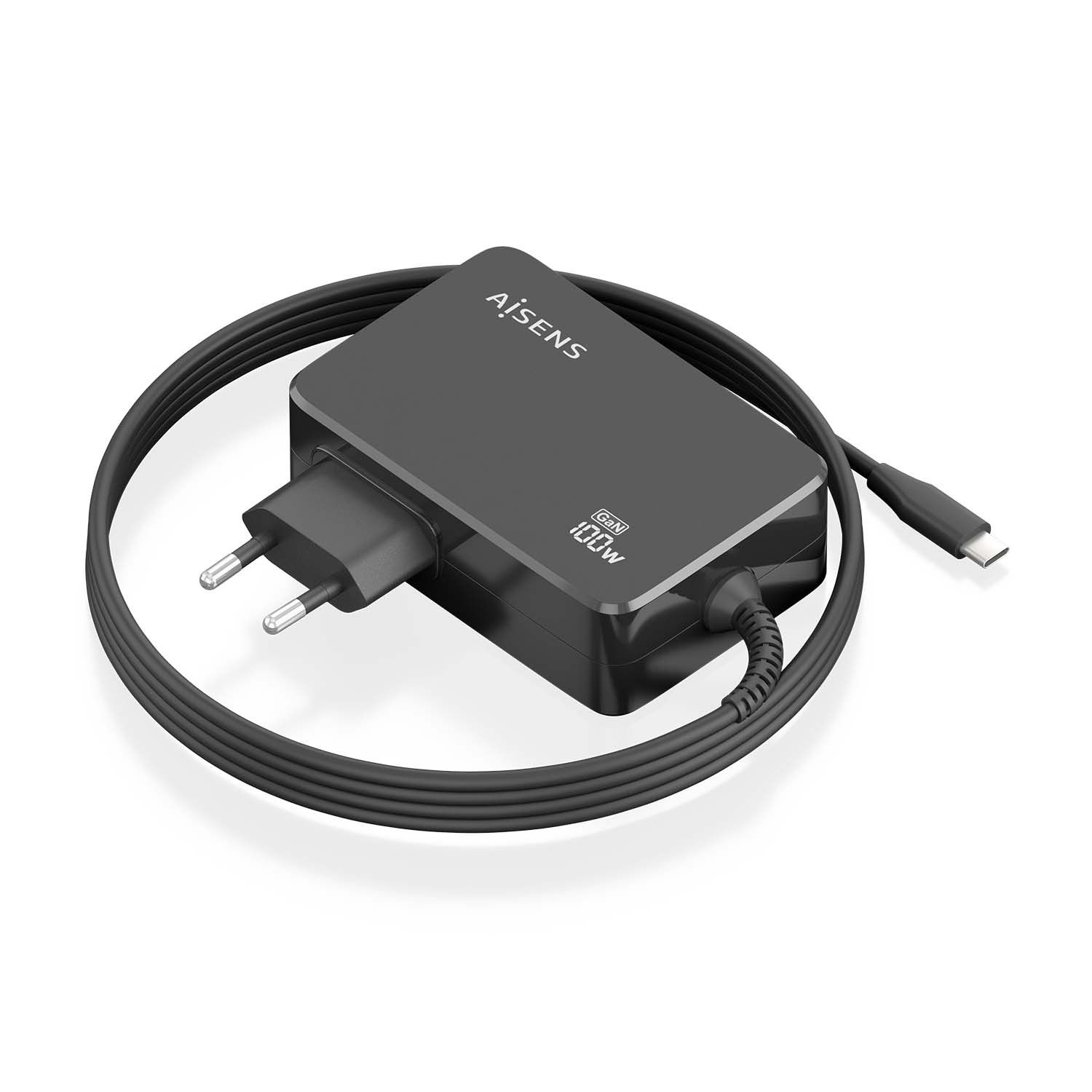 AISENS ASCH-1PD100WL50-BK Caricabatterie per dispositivi mobili Fotocamera, GPS, Telefono cellulare, Computer portatile, Smartphone, Tablet, Universale Nero AC Ricarica rapida Interno