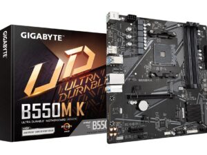Scheda madre Gigabyte B550M K AMD AM4 4xDDR4 - M.2, SATA, PCIe4.0 - HDMI, DisplayPort, RJ-45, USB 3.2 - MicroATX