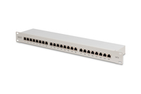 PATCH PANEL 24 PORTE SCHERMATO CAT.6 8 POLI RACK 19 GRIGIO
