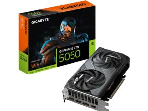 GIGABYTE GeForce RTX 5050 WINDFORCE OC 8G Scheda Grafica - 8GB GDDR6, 128bit, PCI-E 5.0, 2587MHz Frequenza core, 2 x DP, 2 x HDMI, NVIDIA DLSS 4, GV-N5050WF2OC-8GD