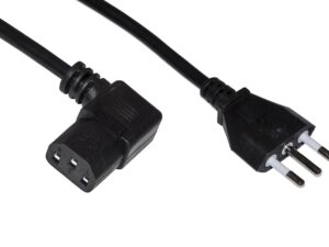 Cavo Alimentazione Spina Italiana Tripolare 10 A - Presa 90 Gradi Iec Mt.1.8