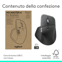MOUSE LOG MX MASTER 4 GRAFITE WIRELESS BLUETOOTH