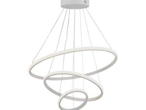 V-TAC Lampadario LED a Sospensione con 3 Cerchi 32W in Metallo Colore Bianco 60*40*20cm 3000K