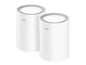 Cudy M3000 2-PACK sistema Wi-Fi Mesh Dual-band (2.4 GHz/5 GHz) Wi-Fi 6 (802.11ax) Grigio, Bianco 1 Interno